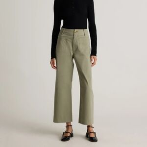 EUC Quince Women's Organic Stretch Cotton Chino  Cropped Wide Leg Pants